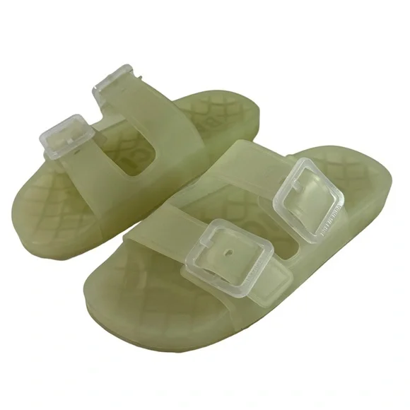 BALENCIAGA Transparent Plastic Mallorca Buckle Slide Women's Sandals 37 - 7US